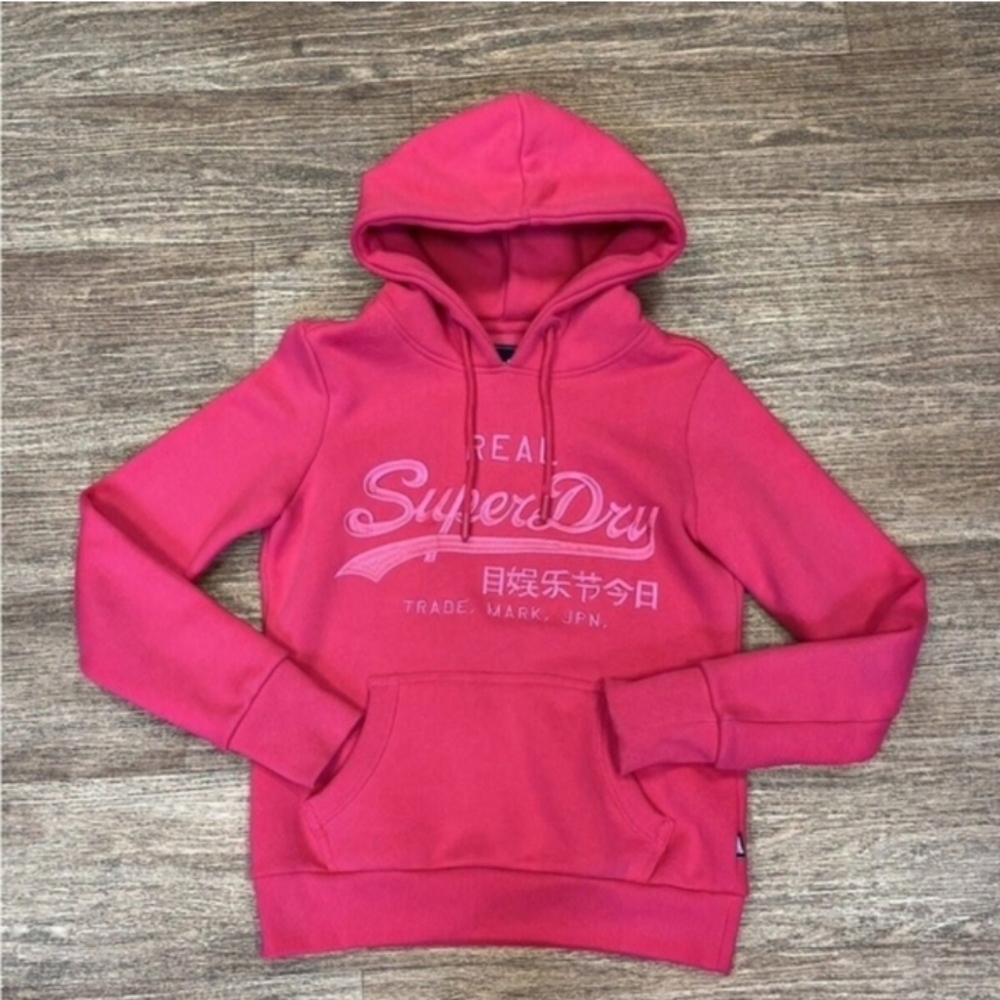 Womens pink superdry hoodie